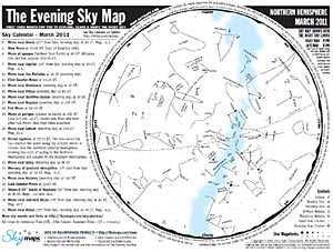 карта звездного неба (март)